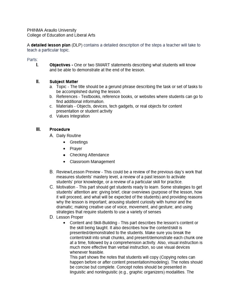 CELA LP Template | PDF | Lesson Plan | Teachers