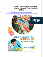Instant Download Etextbook PDF For Creative Activities and Curriculum For Young Children 11th Edition PDF FREE