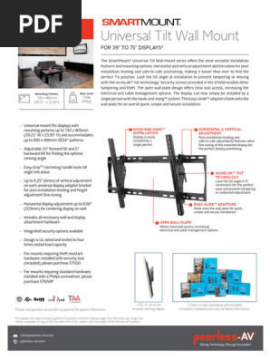 Universal Tilt Wall Mount - Datasheet