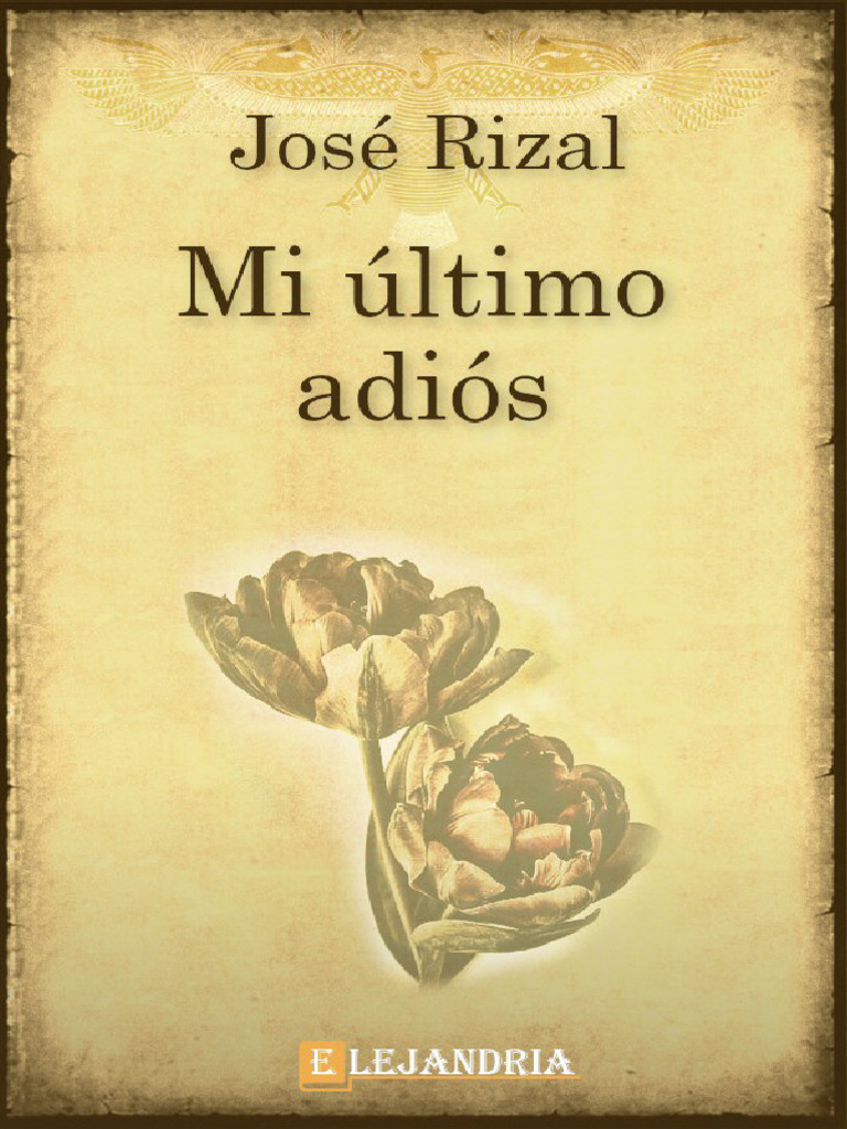 Mi Ultimo Adios Jose Rizal Pdf Literatura En Español Trabajos