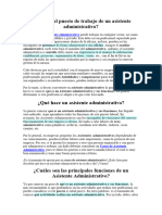 Cómo Es El Puesto de Trabajo de Un Asistente Administrativo