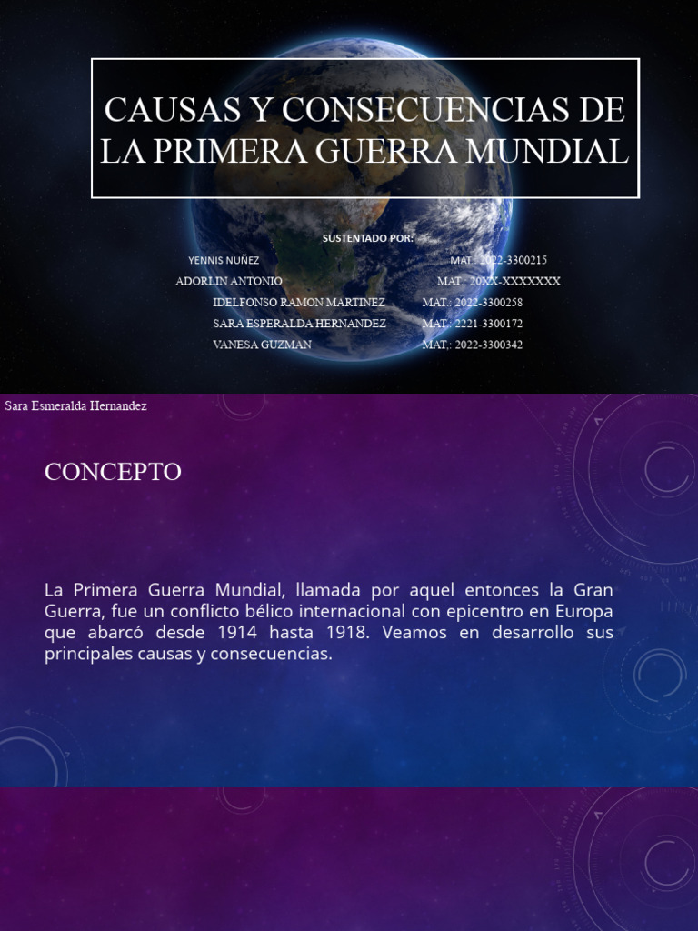 Causas y Consecuencias de La Primera Guerra Mundial | PDF | Primera ...