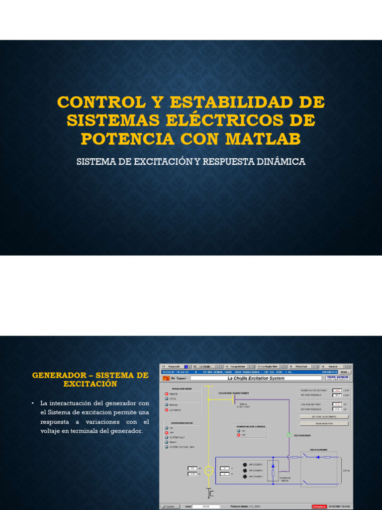 Control de Sistemas Eléctricos con MATLAB | PDF | Generador eléctrico ...
