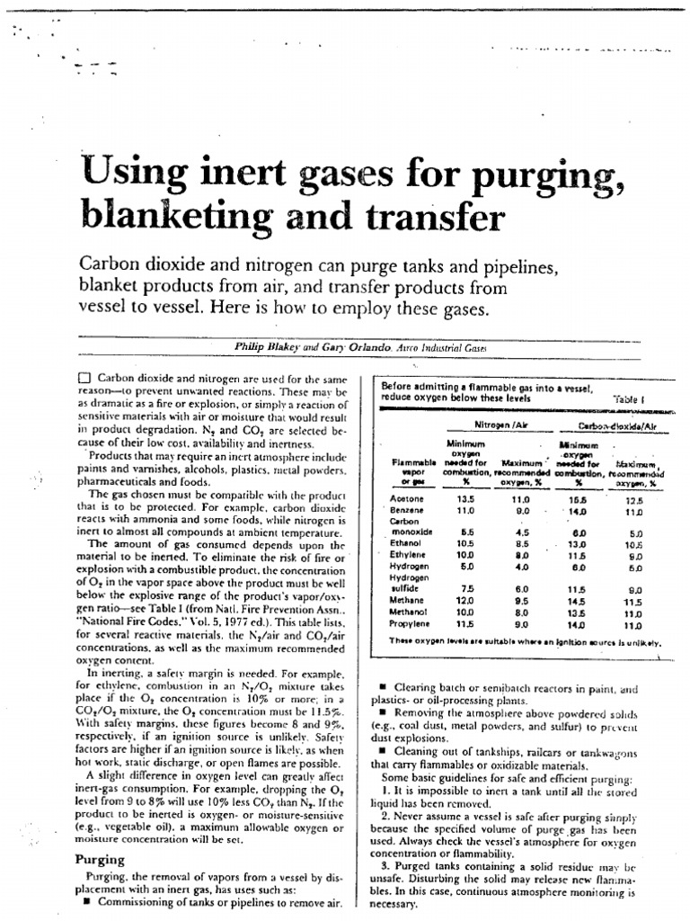 Uso de Gas Inerte para Inertizacion | PDF