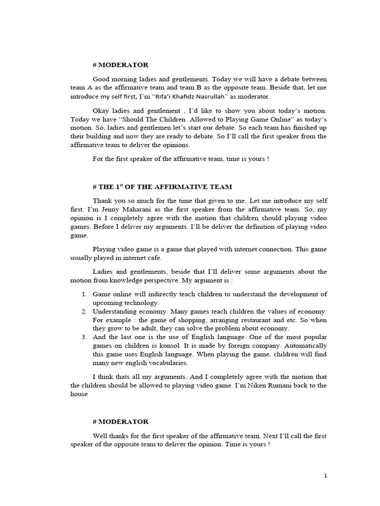 Teks Debat Bahasa Inggris Pdf Behavioural Sciences Psychological