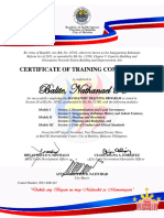 SK PANASAHAN SKMT Certificate of Completion