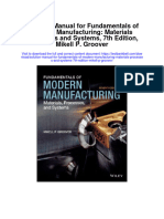 Instant Download Solution Manual For Fundamentals of Modern Manufacturing Materials Processes and Systems 7th Edition Mikell P Groover PDF Scribd