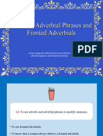 Adverbs Adverbial Phrases Fronted Adverbials