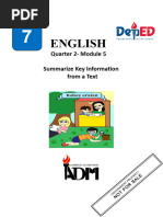 English 7-Quarter 2-Module 5 (3) .PPTX Summarizing A Text