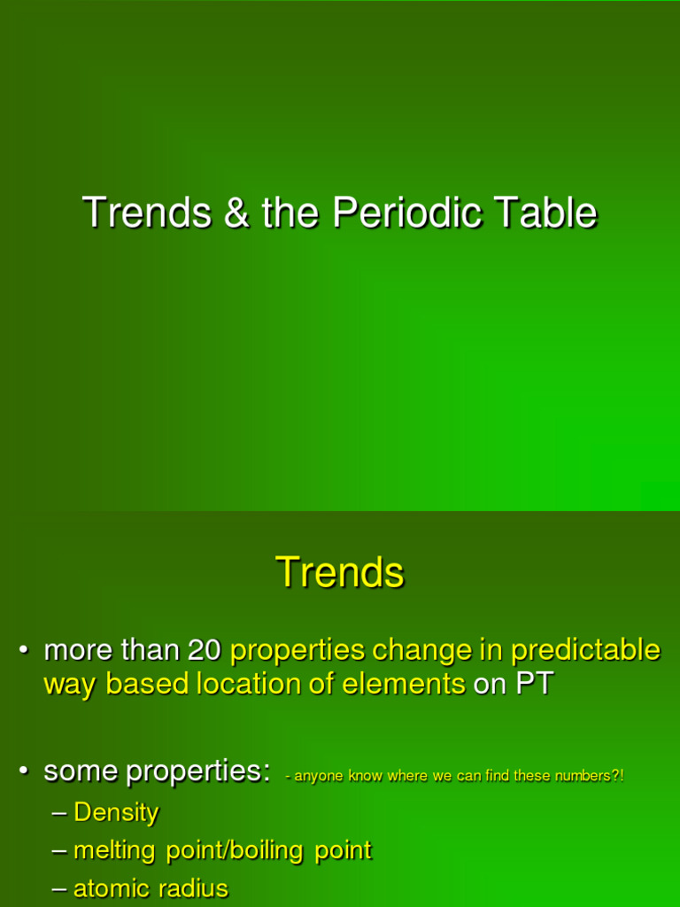 Periodic Trends | PDF | Ion | Proton