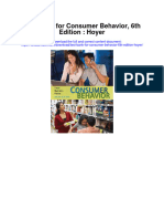 Full Download Test Bank For Consumer Behavior 6th Edition Hoyer PDF Free