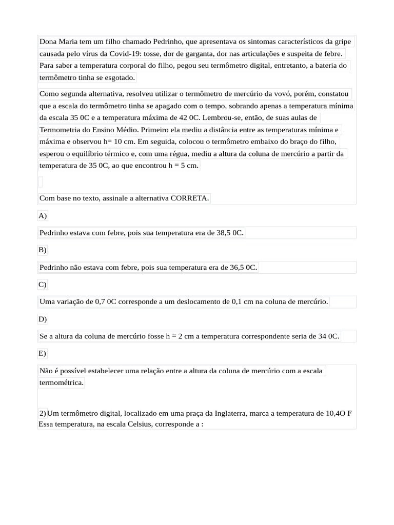 Conversão de Temperatura em Termometria | PDF | Temperatura | Termômetro