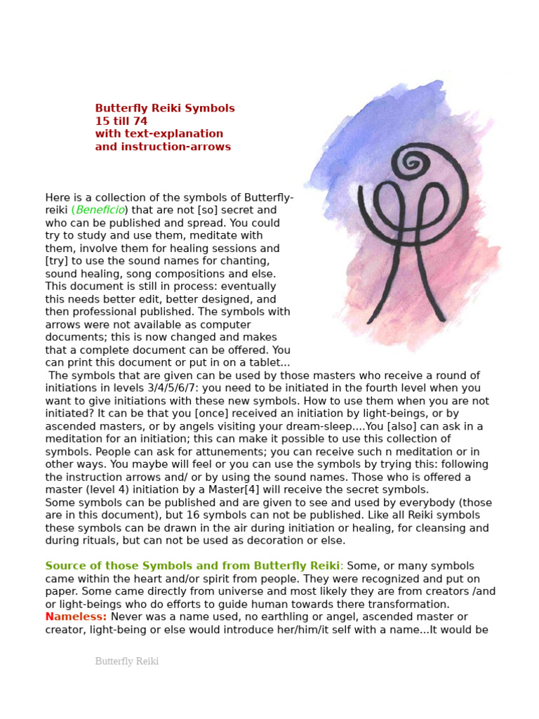 2.9Mb Butterfly Reiki Symbol Book | PDF | Human Voice | Singing