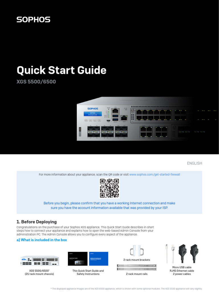 Sophos XGS 5500/6500 Quick Start Guide | PDF | Computer Network ...
