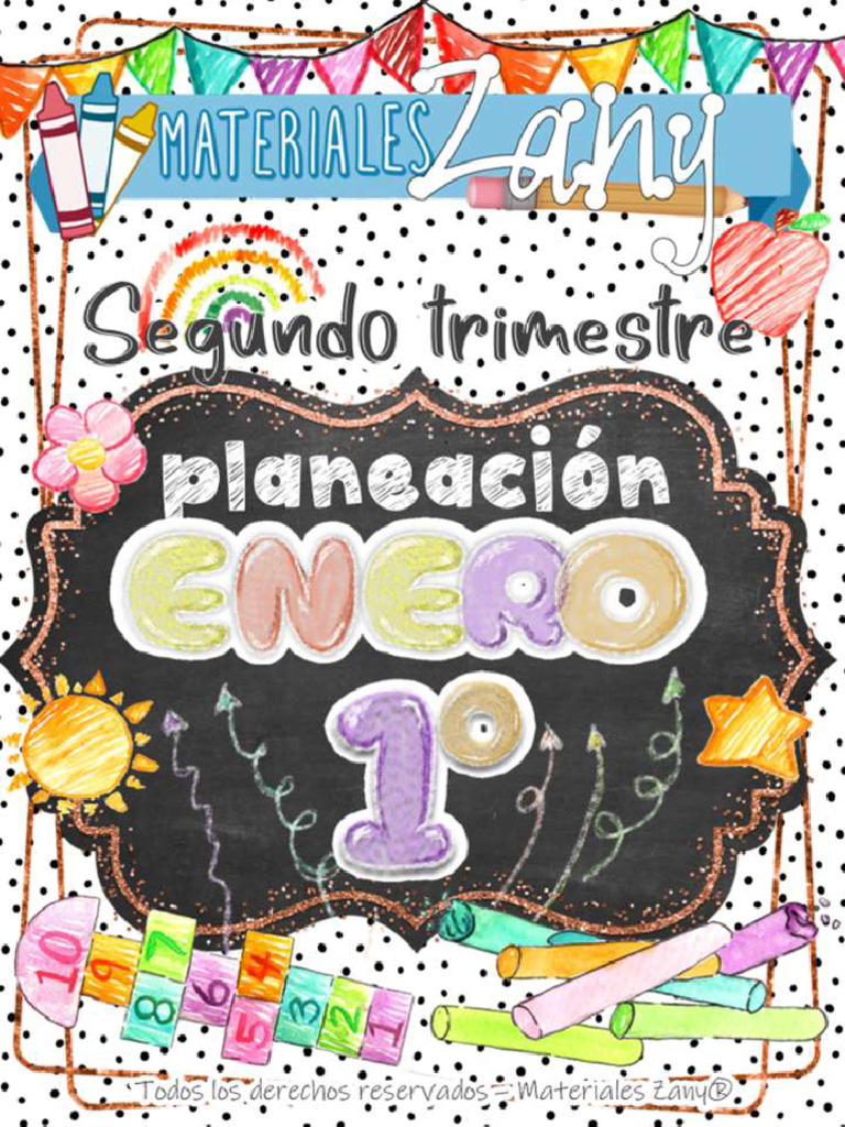 Planeación Primer Grado NEM Enero Materiales Zany 23 24 PDF