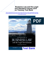 Instant Download Andersons Business Law and The Legal Environment Standard Volume 23rd Edition Twomey Test Bank PDF Scribd