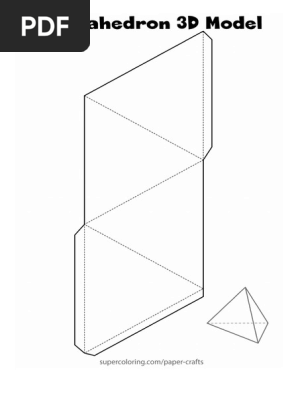 Tetrahedron 3D Paper Model _ Free Printable Papercraft Templates