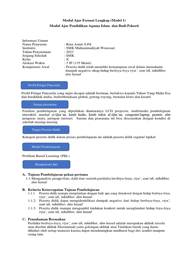 Modul Ajar Pbl Pdf