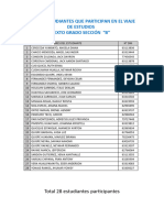 Lista de Estudiantes Que Participan en El Viaje de Estudios