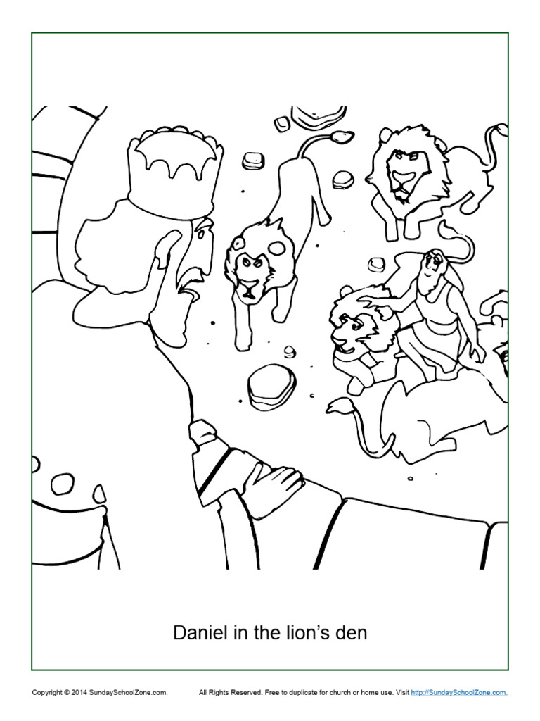 Daniel in the Lions Den Coloring Page | PDF