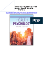Instant Download Test Bank For Health Psychology 11th Edition Shelley Taylor Annette L Stanton PDF Ebook