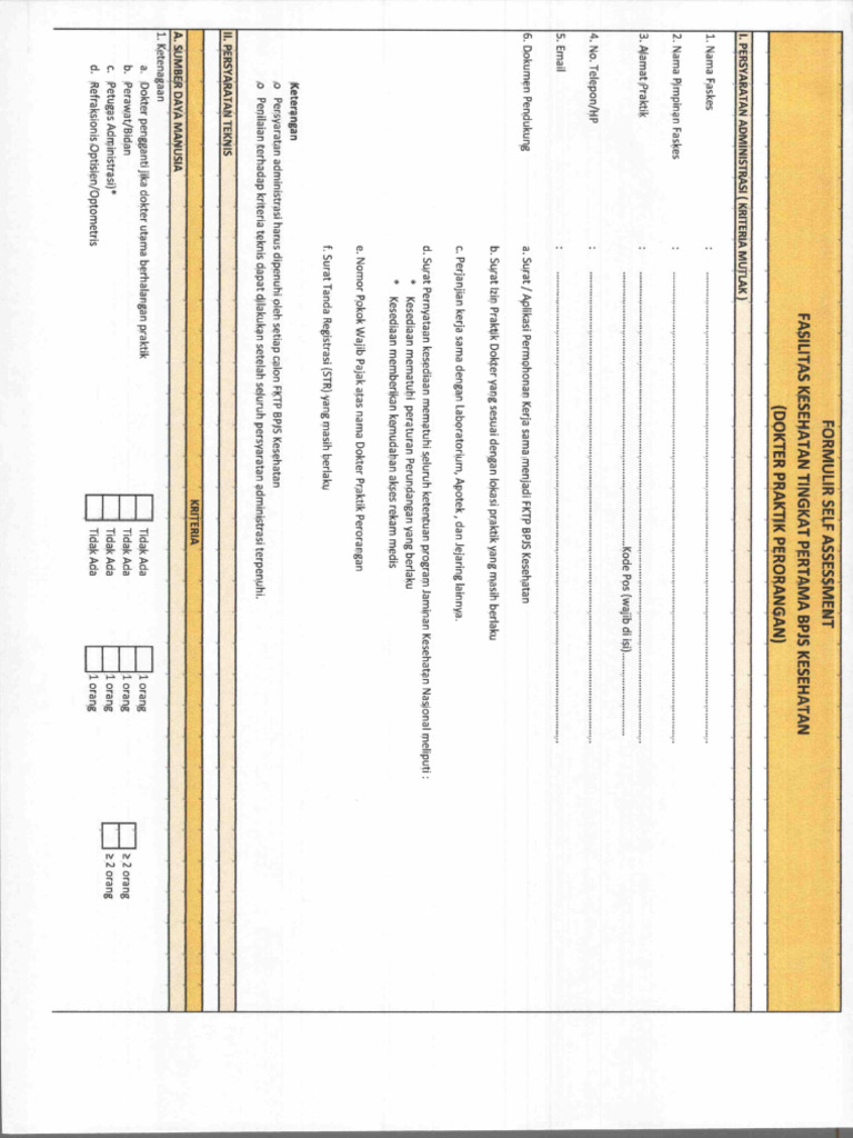 Format Self Assesment Dokter Praktik Perorangan (DPP) - 1 | PDF