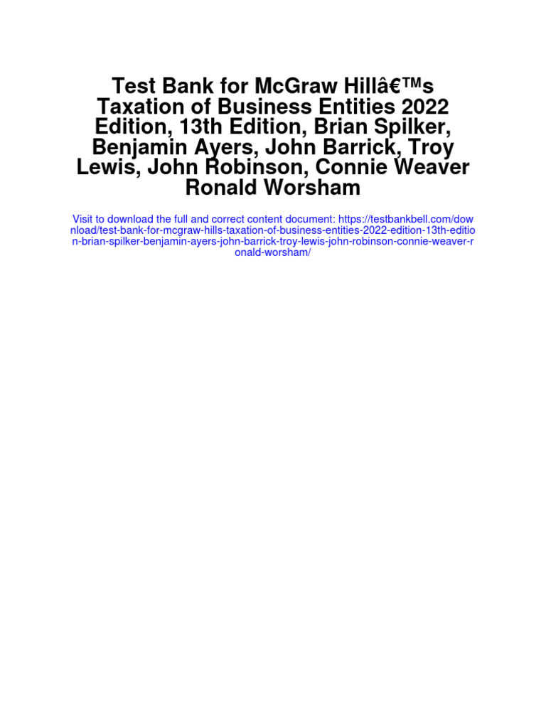 Mcgraw-Hills Taxation Of Individuals And Business Entities 2025 Edition