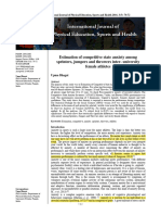 Estimation of Competitive State Anxiety Among Sprinters, Jumpers and Throwers Inter-University Female Athletes