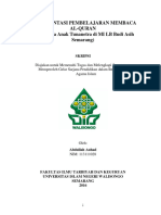 Implementasi Pembelajaran Membaca Al-Quran (Studi Pada Anak Tunanetra Di MI LB Budi Asih Semarang)