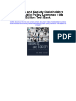 Instant Download Business and Society Stakeholders Ethics Public Policy Lawrence 14th Edition Test Bank PDF Scribd