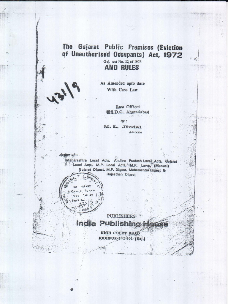 Public Premises Act 1971 In Hindi