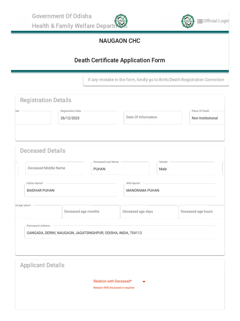 Birth, Death, Marriage and Divorce Records visual data 2