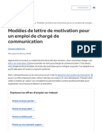 Modèles de Lettre de Motivation Pour Un Emploi de Chargé de Communication - Indeed - Com France