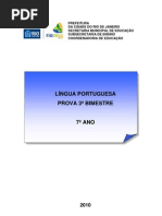 LÍNGUA PORTUGUESA PROVA 3 BIMESTRE 7 ANO