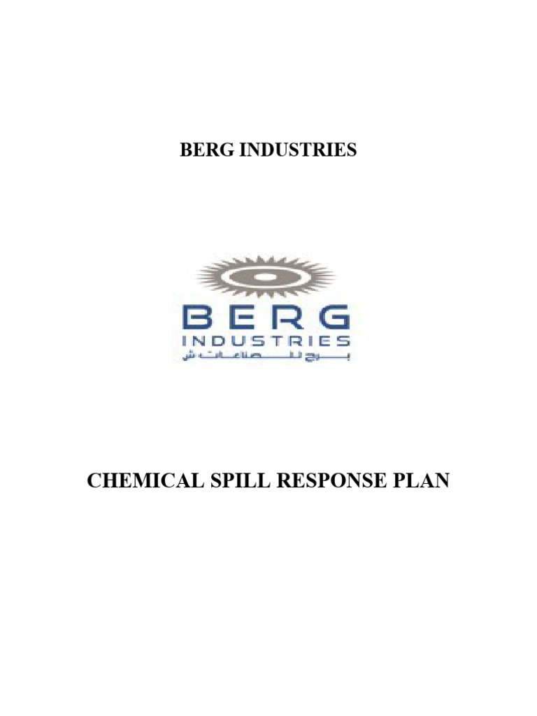 Chemical Spill Response Plan PDF Hazards Oil Spill