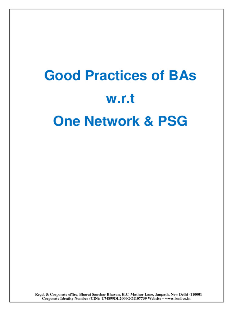 Good Practices BAs OW PSG V2 | PDF | Fiber To The X | Enterprise ...