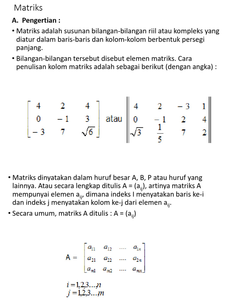 Matriks Kuliah Pdf