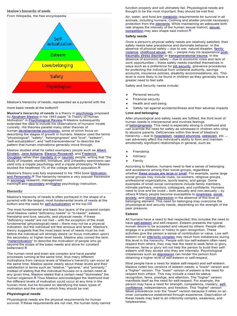 Understanding Maslow's Needs Hierarchy | PDF | Self Esteem | Cognition