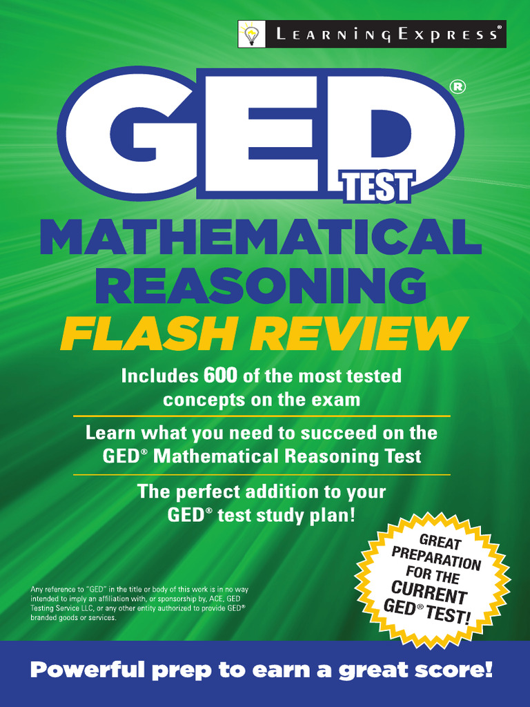 GED Math Flash Review PDF Area Equations