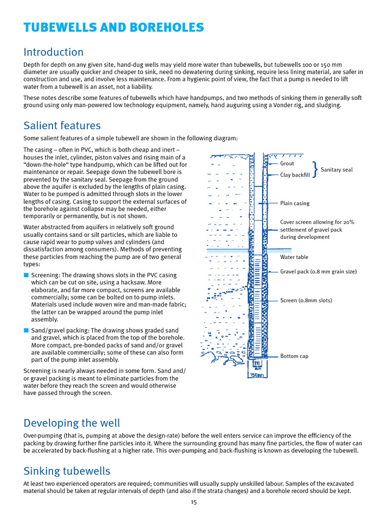 Tubewells Boreholes Overview Water Aid 2007 | PDF | Earth Sciences ...