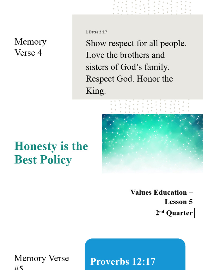 Q2 VALUES L5 Honesty Is The Best Policy | PDF