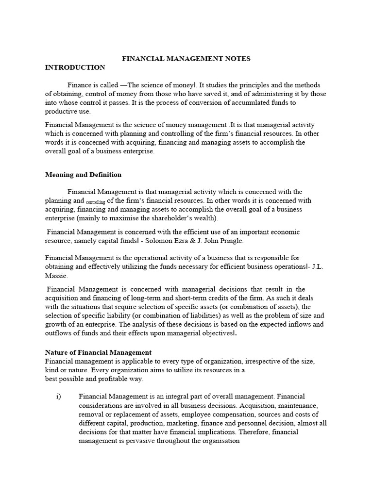 Financial Management Principles Explained | PDF | Cost Of Living | Interest