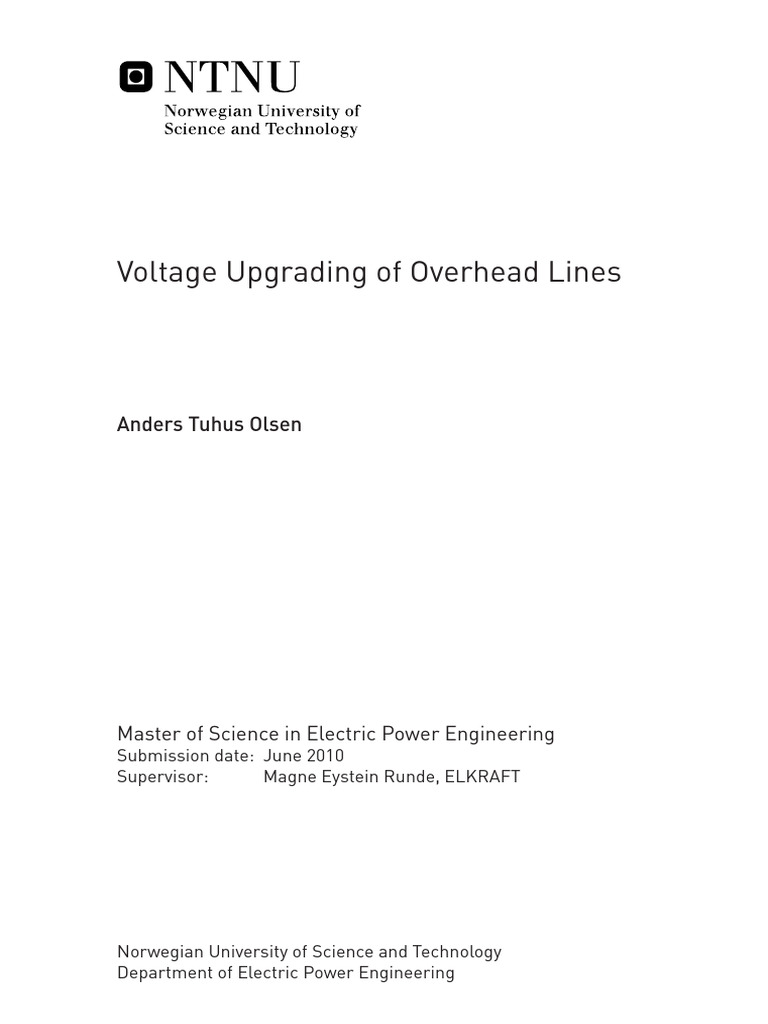 Voltage Upgrading of Overhead Lines | PDF | Electric Power Transmission ...