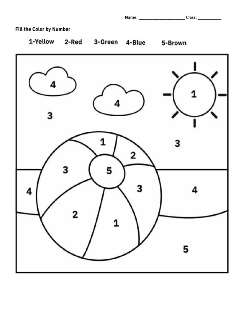Color the numbers | PDF