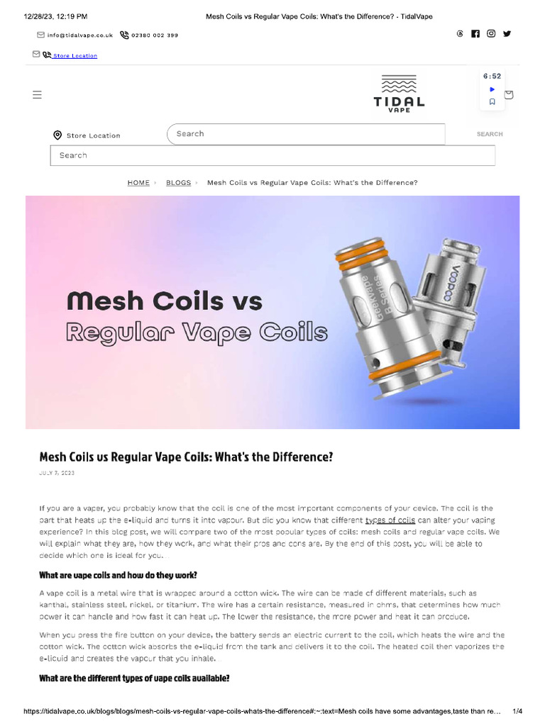 Mesh Coils VS Regular Coils | PDF