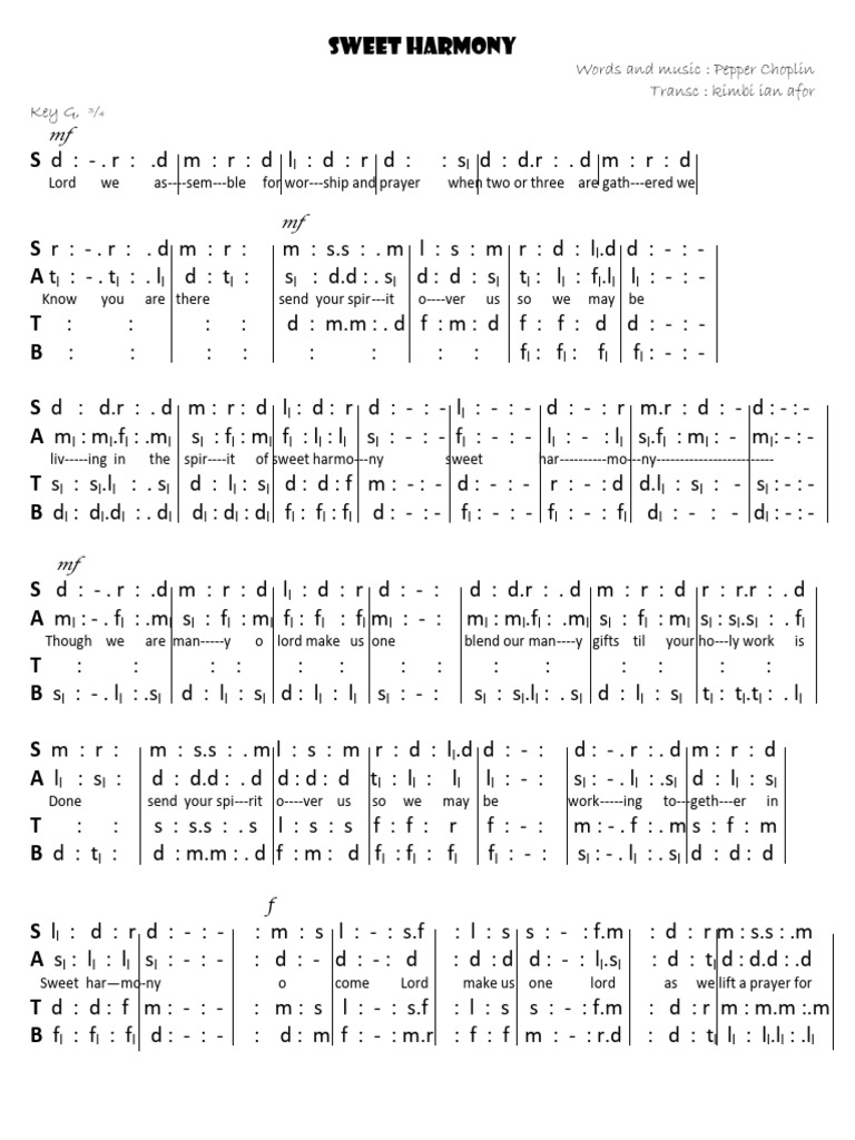 Sweet Harmony | PDF