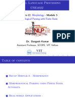 Module 3: Morphology Morphological Parsing With Finite State