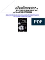 Instant Download Solutions Manual To Accompany Optimal State Estimation Kalman H Infinity Nonlinear Approaches 1st Edition 9780471708582 PDF Scribd
