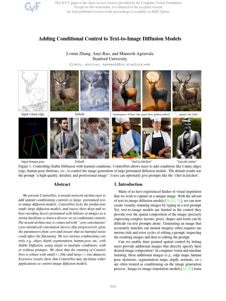 Zhang Adding Conditional Control To TexttoImage Diffusion Models ICCV
