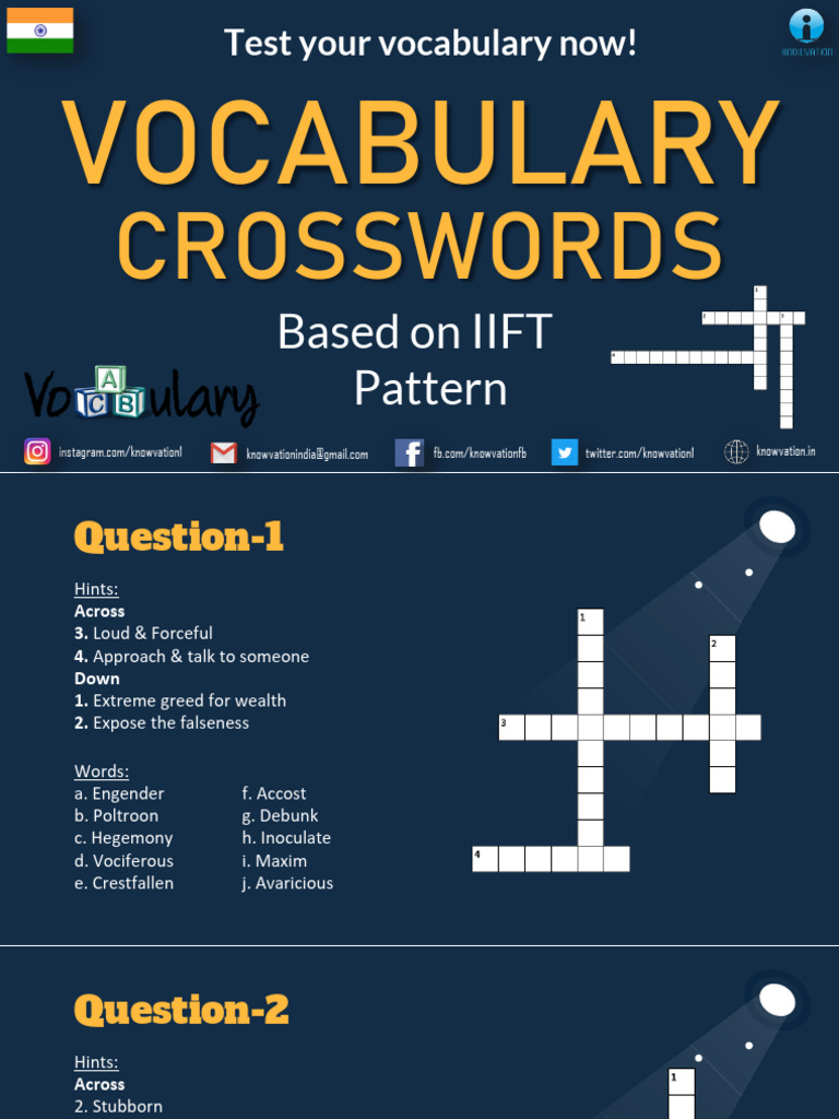 Crossword Vocab PDF